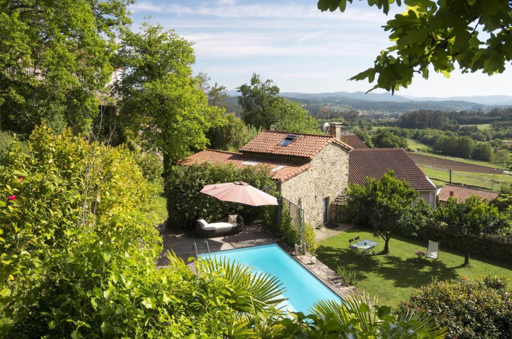 Casa De Afora Casa Con Piscina Y Jacuzzi Privados Pension Santiago de Compostella Buitenkant foto